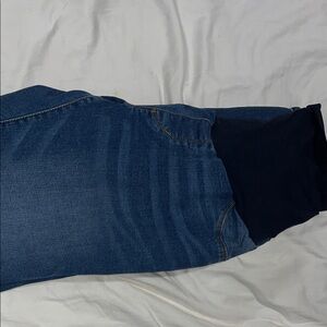 Blue Denim Jeans with Black Waistband